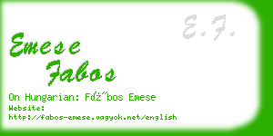 emese fabos business card